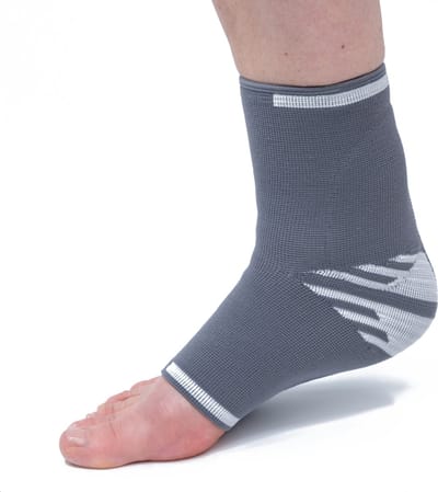 BORT activemed Achillespeesbrace Sok - Achillespees Bandage - Compressie Sok Achillespees - Enkelbrace Mineraalgrijs - Incl. Drukkussen, Maat S