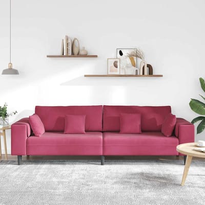 vidaXL - Bank - Wijnrood - 250 - x - 77 - x - 76 - cm - Fluweel
