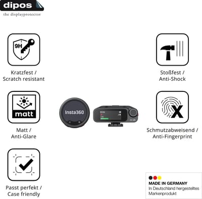 dipos – 2x Matte Pantserfolie geschikt voor Insta360 Mic Pro TX + RX | 9H Screenprotector