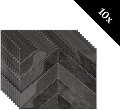 Plaktegel Black mist chevron 1mm