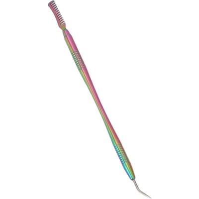 2 Stuks Nagelpen Reinigingskam Roestvrij Staal Wimperseparator Lift Prikstok met Kam pink