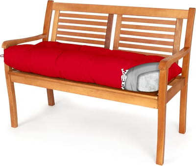 Bankkussen Pad - Zitkussen Outdoor - Buiten Ontspannen - Waterafstotend Vlekbestendig - 180 x 50 x 10cm - Rood