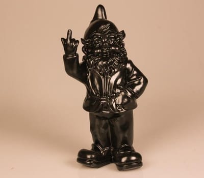 GerichteKeuze Decoratief object Stoobz decoratieve kabouter middelvinger zwart 30 cm
