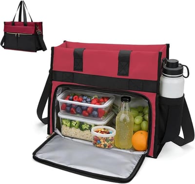 Stijlvolle 2-in-1 laptoptas en lunchtas voor dames, waterdicht, geschikt voor 15,6 inch laptops, ideaal voor kantoor en school