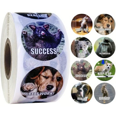 PawPals 500 Stuks Motiverende Hondstickers, Inspirerende Beloningslabels voor Kantoor, School, Klaslokaal en Huisdecoratie 1inch/2.5cm