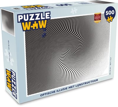 Puzzel Optische illusie met lijnstructuur - Legpuzzel - Puzzel 500 stukjes