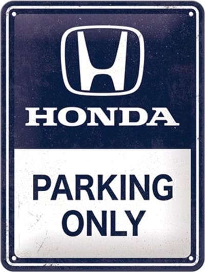 Metalen Bord 15x20 cm Honda AM Parking Only
