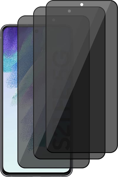 Privacy Screenprotector geschikt voor Samsung Galaxy S21 FE - Volledig Dekkende Gehard Glas Tempered Glass Screen Protector - 3 Stuks