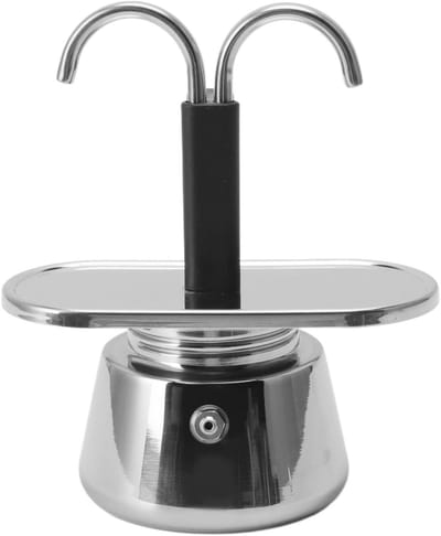 Roestvrijstalen Espressokoffiezetapparaat voor 2 Koppen - Italiaanse Moka Pot met Dubbele Uitloop