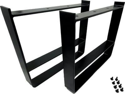 Barnwoodweb Stalen onderstellen - metaal - zwart - 32 cm - set van 2 onderstellen