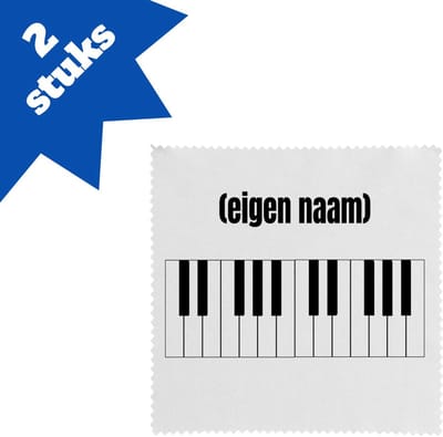 Akyol - keybord met eigen naam brillendoekjes - Instrumenten - muziek liefhebbers - iemand die houdt van om op de keybord te spelen - verjaardag - cadeau - kado - 17,8 bij 17,8 cm - 2 stuks