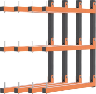 Wandgemonteerde Houten Opbergrek - Stevige Opslagrek met 3 Niveaus, 317 kg Capaciteit voor Binnen en Buiten