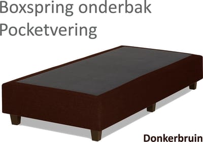Boxspringonderbak Pocketvering, 80 x 200, Donkerbruin | Losse boxspring | Boxspring bedbodem | Boxspring onderstel | Pocketboxspring | Boxspring zonder matras