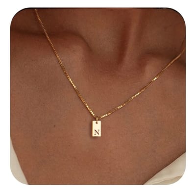 Ketting met initiaal - Stainless Steel - Letter N - Minimalistisch sieraad - Waterproof - Fijne damesketting -