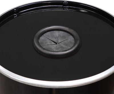 BinBin - Prullenbak Afvalscheiding - Zwart Metaal - Ø48x82 cm - 120L - Glasrozet Deksel - Anti-geur - Blikjes Inzameling