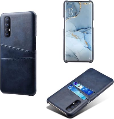 Back Cover met Opbergvakjes + PMMA Screenprotector voor OPPO Find X2 Neo _ Blauw