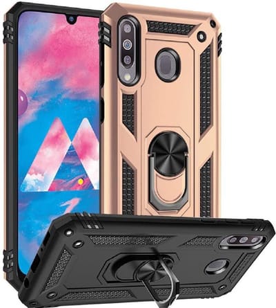 Anti-Shock Hybrid Ring Armor Hoesje - Geschikt voor: Motorola Moto G8 Power -  goud