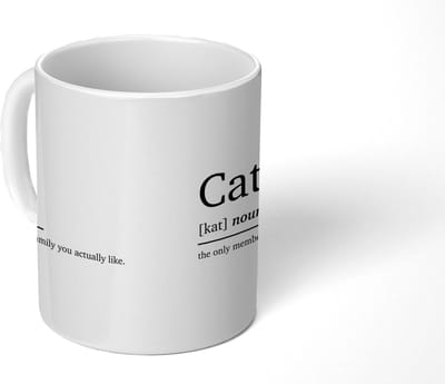 Mok - Koffiemok - Kat definitie - Woordenboek - Spreuken - Quotes - Cat - Mokken - 350 ML - Beker - Koffiemokken - Theemok - Mok met tekst