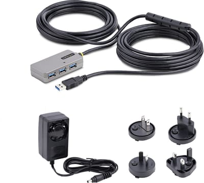 StarTech.com U01043-USB-EXTENDER interface hub USB 3.2 Gen 1 (3.1 Gen 1) Type-A 5000 Mbit/s Zwart, Zilver