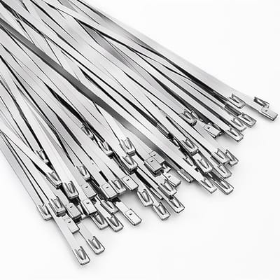 100 stuks roestvrijstalen kabelbinders 200 × 4,6 mm, zilverkleurig, zelfborgend, UV-bestendig voor kabelbundels, tuinverzorging en buitengebruik