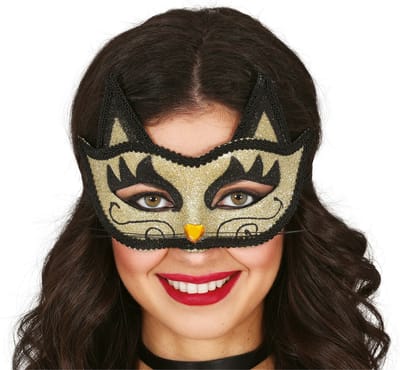Fiestas Guirca Verkleed oogmasker Venitiaans -kat/poes - volwassenen - Carnaval/gemaskerd bal
