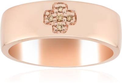 Cavill - Zilveren Ring RosE Verguld - 5x I1 Argyle Rose de France Diamanten - 925 Sterling Zilver - Moderne Brede PavE Design Ring