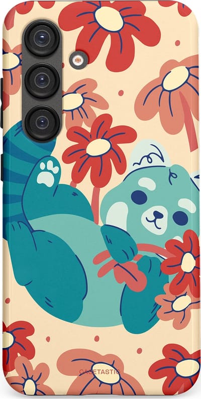Casetastic Hoesje Geschikt voor Samsung S25 - Stijlvolle Beschermende Duo-layer Case - Rode panda knuffels