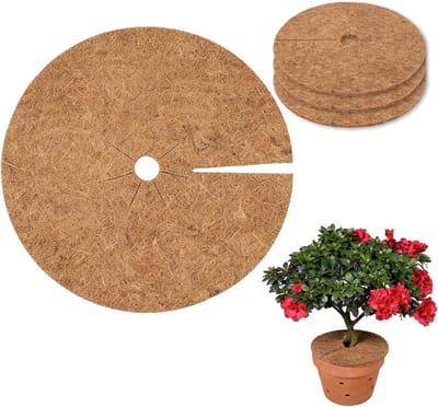 Kokosmatten voor planten - Wortelbescherming - Onkruid bestrijden - Biologisch afbreekbaar materiaal - 20cm diameter - Bruin