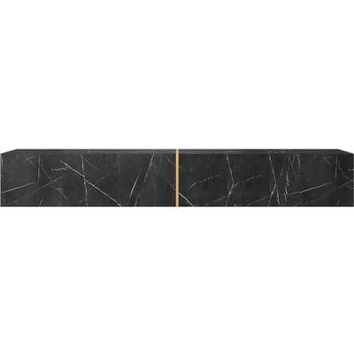 Selsey Bisira - TV-wandmeubel in zwart marmerlook / goud 200 cm