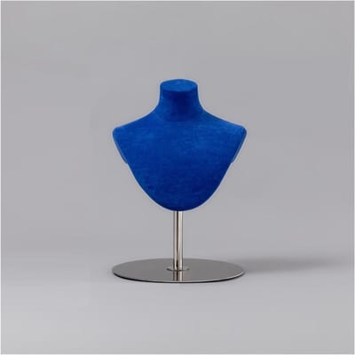 Sieraden Buste - Display Stand - Sieraden Presenteren - Stabiele Verzwaarde Basis - 52 cm Hoogte - Blauw