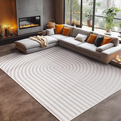 Buitentapijt Crèmekleur 80x150 cm - Modern Boho Ontwerp, Wasbaar en Weerbestendig