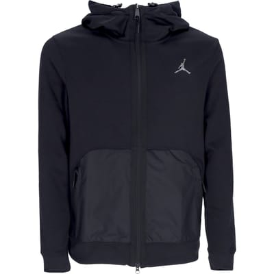 Lichtgewicht herenhoodie met rits, Dri-fit Sport Statement Fleece-hoodie met volledige ritssluiting Zwart/zwart/reflecterend Zilver