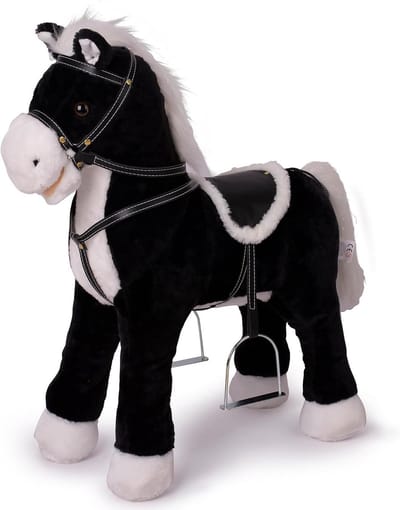 Staand Paard - Stokpaard Pluche - Kinderen Spelen - Compleet Gemonteerd - 60 cm Hoog - Bruin