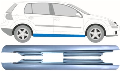 Volledige dorpel voor Volkswagen Golf 5 2003-2009 / Links + Rechts / Set