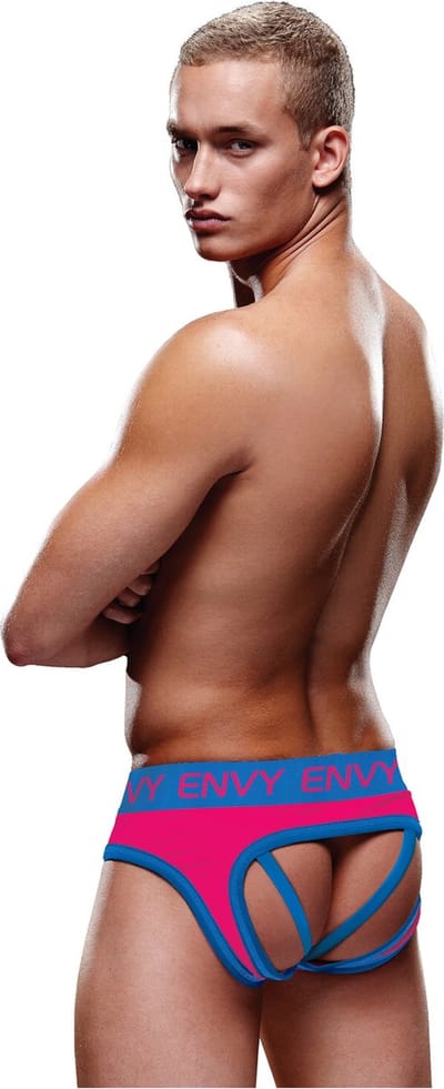 Envy - jockstrap slip rood met blauw - S/M
