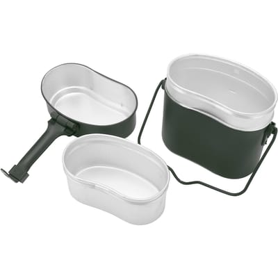 Boîte à gamelle militaire multifonction antidérapante durable en aluminium de qualité alimentaire résistante à la température 180 degrés Celsius L white