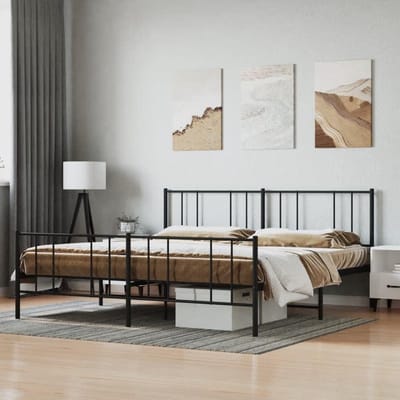 Metalen bedframe - Klassiek bedframe - Slaapkamer inrichting - Robuuste constructie - 180 x 200 cm - Zwart