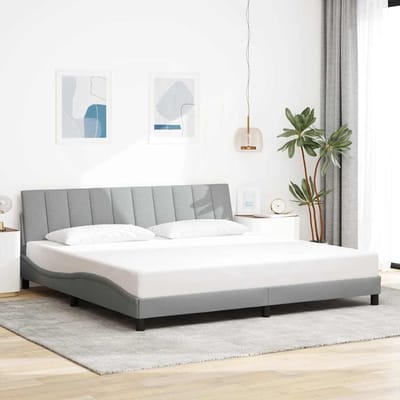 vidaXL - Bedframe - zonder - matras - "Hanko" - stof - lichtgrijs - 200x200 - cm