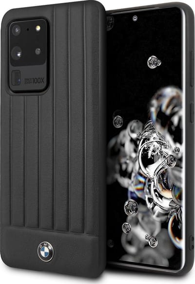 BMW Leather Back Cover - Geschikt voor Samsung Galaxy S20 Ultra - Zwart
