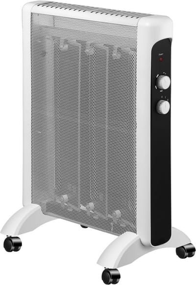 Elektrische Radiator - Convectorkachel Mica - Ruimte Verwarmen - Automatische Thermostaat - 1500 Watt - Wit Grijs