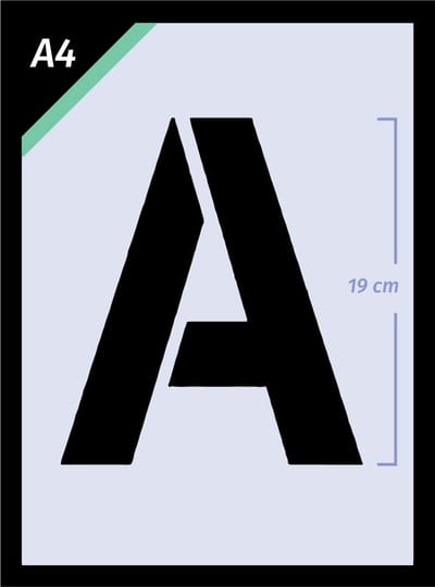 QBIX Groot formaat A4 Letters jablonen Set - compleet alfabet - Letter hoogte van 19 cm - sticker alternatief