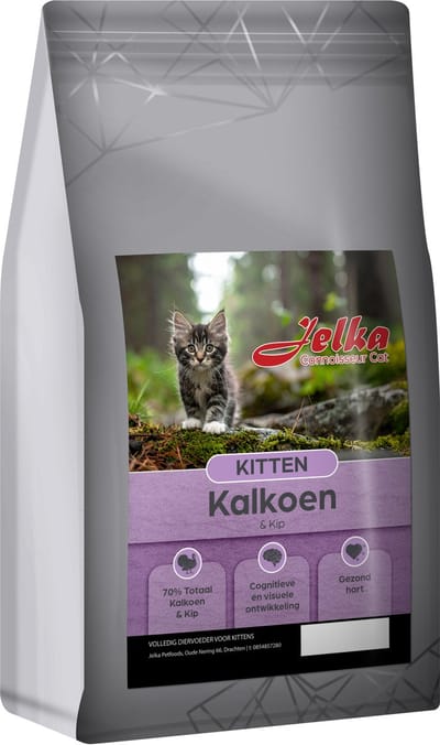 Jelka Connoisseur kattenvoer Kitten 70% Kalkoen & Kip 5kg - Graanvrij