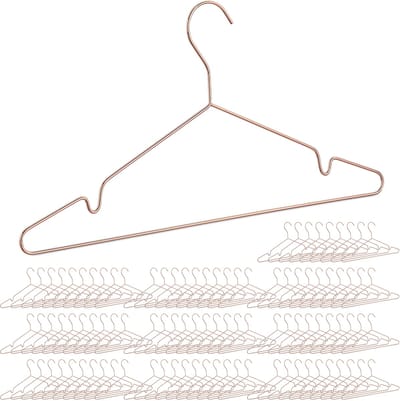 100x kleerhangers rosé goud - kledinghanger - broeklat - draadstaal - roze
