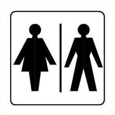 Gezamenlijk toilet bordje, geborsteld aluminium 100 x 100 mm