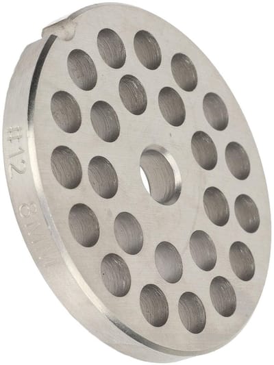 Dailygoods- Vleesmolenplaat 8 Mm - Sterkstaal - Vleesmolen Accessoire - Hygiënisch Ontwerp - Eenvoudig te Reinigen - Corrosiebestendig - Vleesmaalplaat