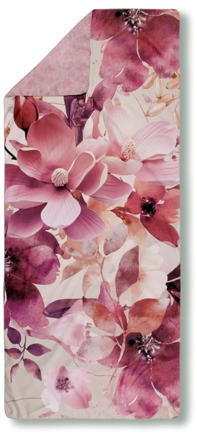 Descanso Sporthanddoek 50x100 cm - Bloemenprint - Zandkleur - Microvezel - Oeko-Tex Gecertificeerd