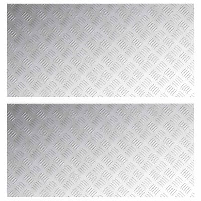 vidaXL - Trapmatten - 2 - st - 100 - x - 50 - cm - Zilver - Aluminium - Rechthoekig