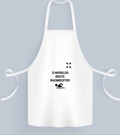 Akyol - badmeester Keukenschort - Badmeester - badmeesters - 's werelds beste badmeester - zwemmen - zwemdiploma - cadeau - kado - gift - geschenk - vaderdag - lifeguard - 82 bij 71 cm