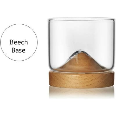 Japanse Stijl 3D Berg Likeurglas Massief Hout Onderzetter Set Gesplitst Type Vodka Glas Whisky Glas Walnoot Glasmat Whisky Tumbler 120ml
