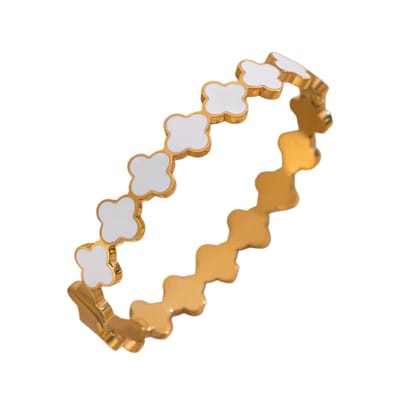 Cliste Couture - Sarah Clover Armband - 18k Verguld - Roestvrij staal -Armband dames - Waterproof - Sieraden voor vrouwen - cadeau - Verstelbaar